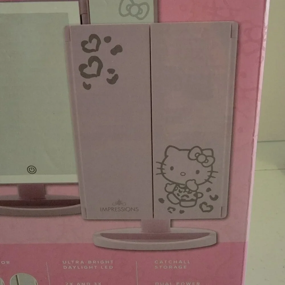 Hello Kitty Impressions Vanity TriFold LED Makeup Mirror Lighted Vanity Mirror